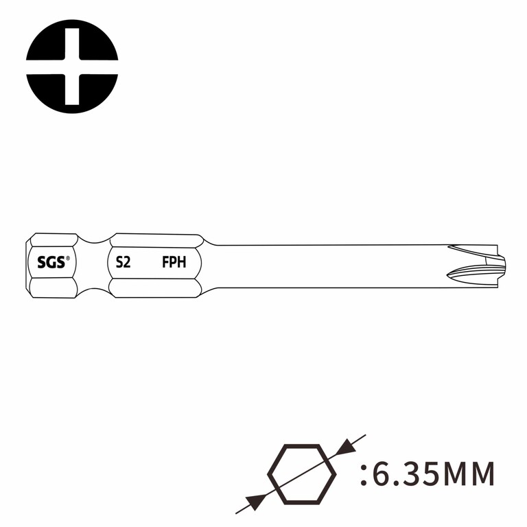 Бита для автоматов Plus/Minus SL/PH1х50мм S2 (50 штук) SGS
