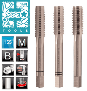 Комплект метчиков (3-шт)  М33х3.5  DIN352 HSS-G 6h 125мм a=20 H-Tools